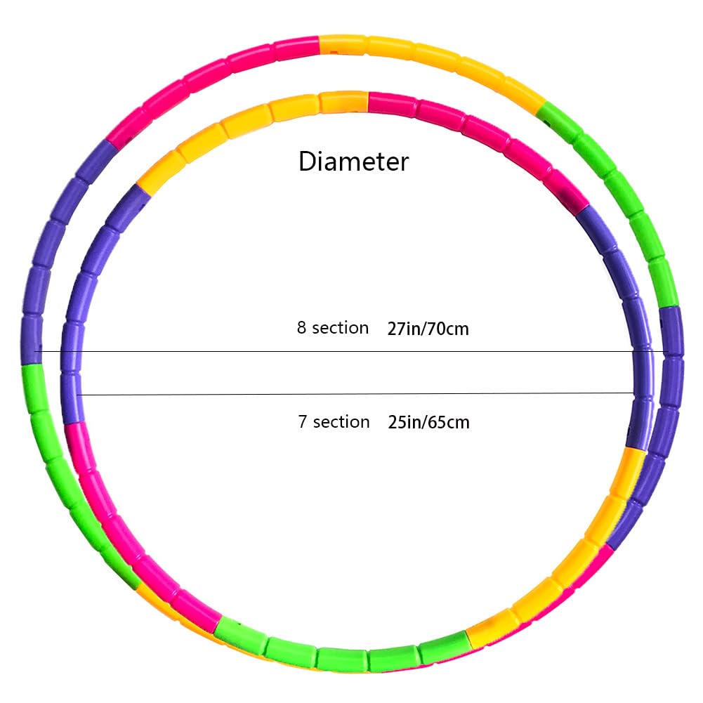 Kids Exercise Hoop Detachable & Size Adjustable Hoola Hoop Professional Hoola Rings for Kids Party Games