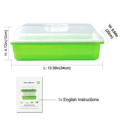LeJoy Garden Seed Sprouter Tray BPA Free PP Soil-Free Big Capacity Healthy Wheatgrass Grower with Lid Sprouting Kit 13.4x9.84x4.72 inches