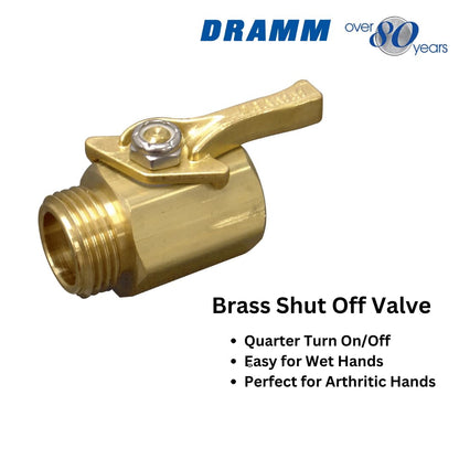 Dramm ColorMark Soft Rain Watering Spray Wand – 30” Long, Blue – Lightweight & Durable with 8" Foam Grip and Brass Shut-Off Valve – Ideal for Hanging Baskets, Planters, Gardens, Shrubs & Seedbeds