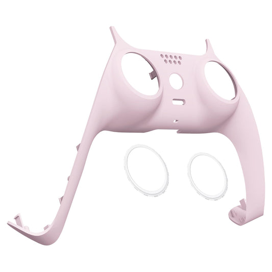 eXtremeRate Cherry Blossoms Pink Decorative Trim Shell Compatible with p s 5 Controller, DIY Replacement Clip Shell, Custom Plates Cover Compatible with p s 5 Controller with Accent Rings