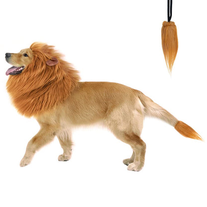 CPPSLEE Lion Mane for Dog Costumes, Realistic Wig for Medium to Large Sized Dogs, Halloween Costumes (Brown)