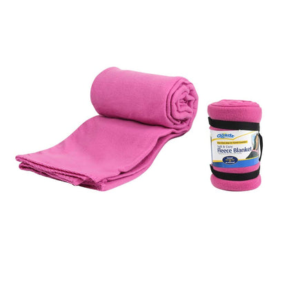 Cloudz Cozy Fleece Airplane Travel Blanket for Your Flight, Car, Camping, Home or Comforting Warmth Anywhere! - Fuchsia