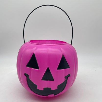 Halloween Pumpkin Jack O Lantern Candy Bucket (Pink)