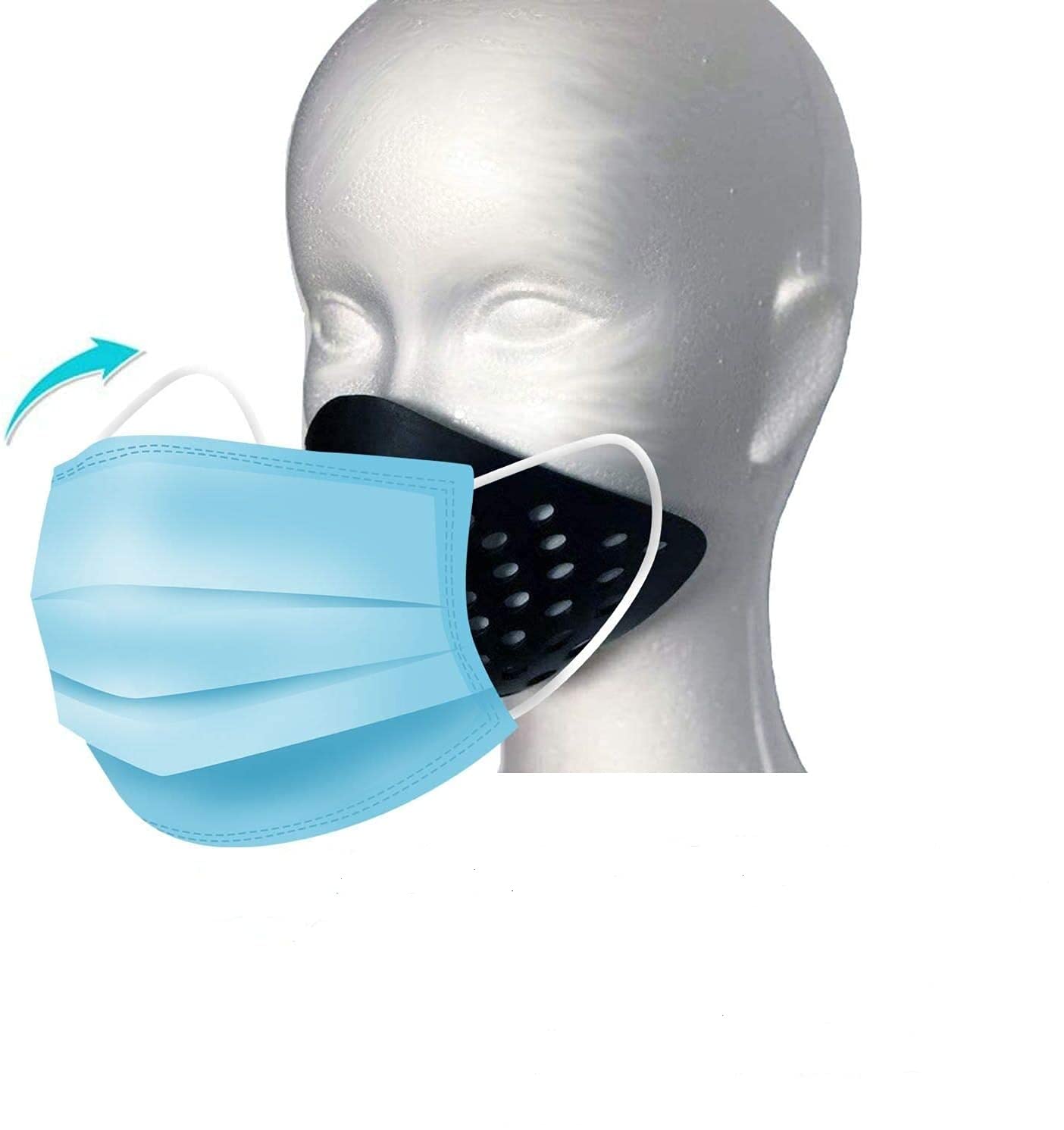 3D Mask Inner Bracket for Comfortable Mask Wearing-Internal Support Holder Frame for Balaclavas-Reusable Silicone Face Shell for Cosplay -Lower Half Face Protective for Airsoft/Paintball/BB Gun