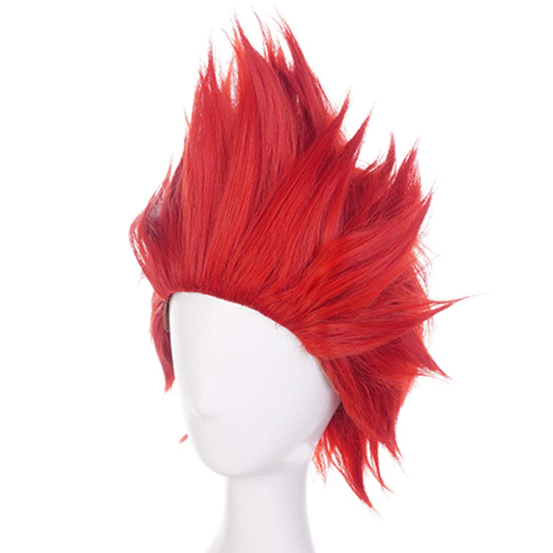 JoneTing Reddish Angry Wigs Men【+ Wig Cap】 Short Red Spiky Wig Short Wavy Red Crazy Hair Reded Spiky Cosplay Hair for Costume Reddish Funny Wigs Halloween Outfit Peluca Roja Chrismas Party for Men
