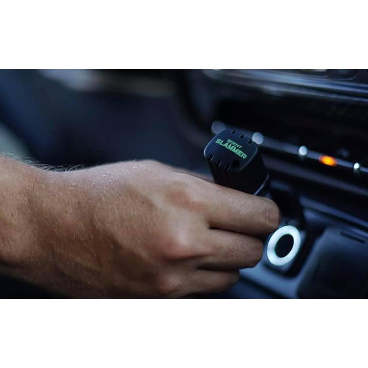 HME Scent Slammer Car Air Purifier with Dual USB Ports | Effective Compact Portable DC Vehicle Dual Ozone Air Cleaner from Smell, Dust & Smoke