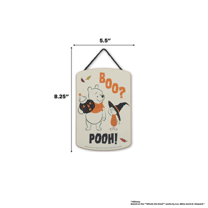Disney Winnie the Pooh and Piglet Boo Halloween Hanging Wood Wall Decor - Cute Winnie the Pooh Halloween Decoration for Home