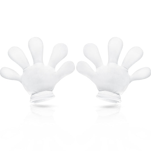 1 Pair 4 Pairs White Jumbo Cartoon Hands White Fingers Jumbo Cartoon Hands Halloween Costume Gloves Halloween Costume Accessory for Role Playing Party Small