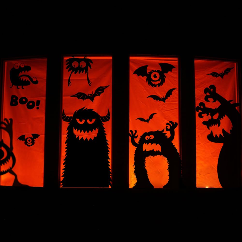 Large Halloween Window Clings Decorations Halloween Window Silhouette Decorations Scary Monster Silhouette Giant Halloween Stickers