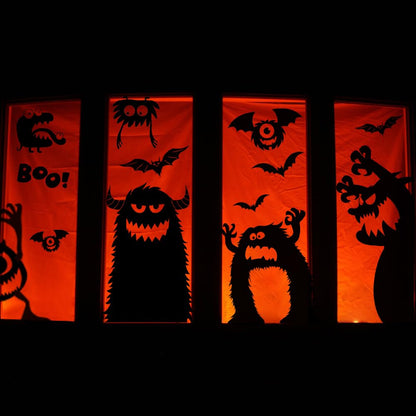 Large Halloween Window Clings Decorations Halloween Window Silhouette Decorations Scary Monster Silhouette Giant Halloween Stickers