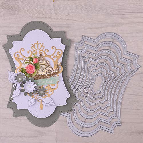 Frame Metal Cutting Die Cuts, DIY Crafts Template Frame Paper Cards Cutting Dies Cut Stencils for DIY Embossing Card Making Book Tags Decorative Paper Dies Scrapbooking