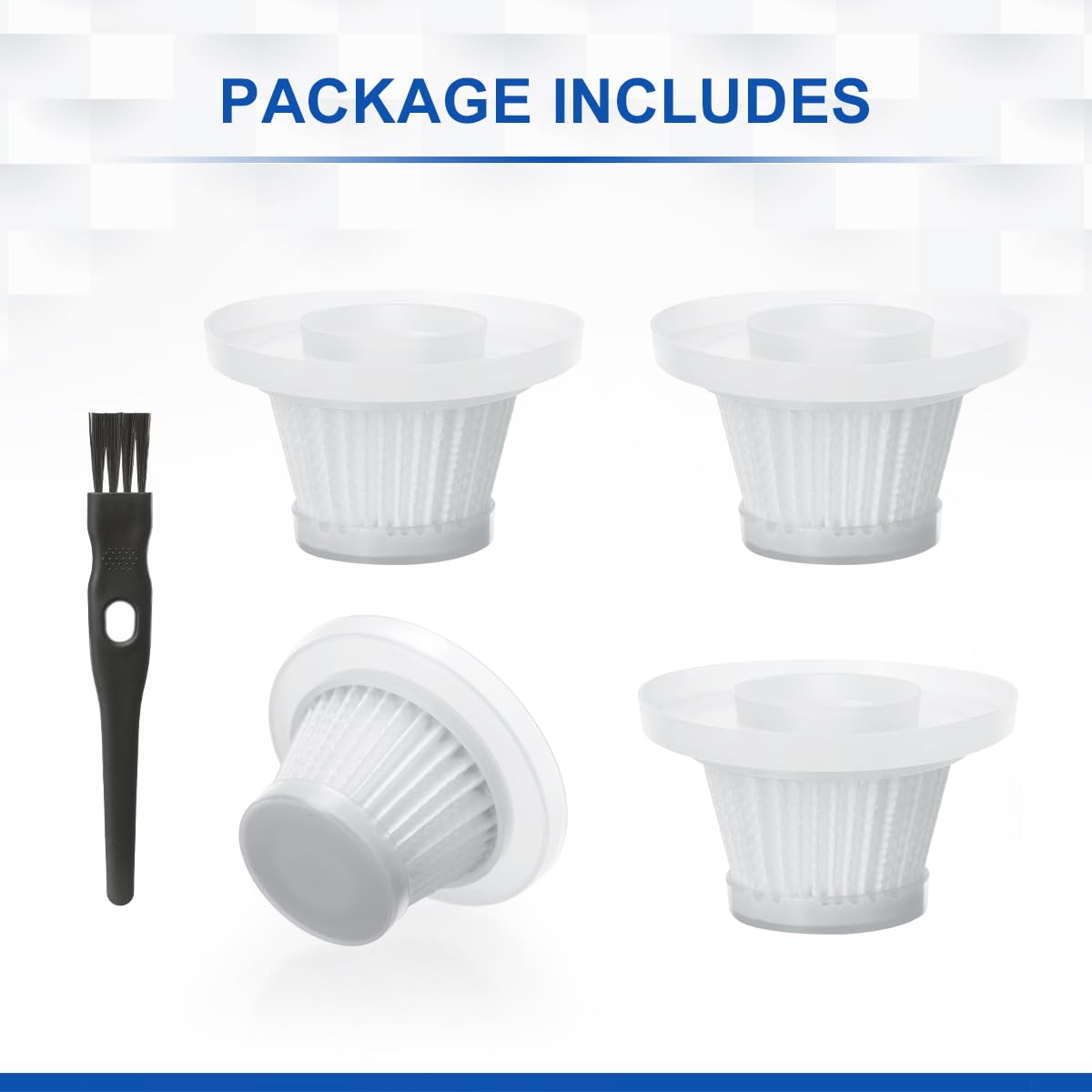 LANMU 4 Pack Replacement Filters Compatible with Duck Vacuum Cleaner As Seen On TV, Washable Duck Vac HEPA Filter Vacuum Parts