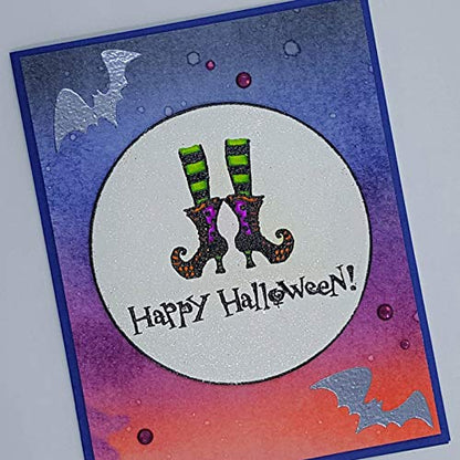 Halloween Witches Shoes Metal Cutting Dies Stamps Set for Card Making Scrapbooking Paper Cards Making Crafts Metal Die-cuts Template Embossing Handmade Crafts Clear Rubber Stamps Photo Album Decor