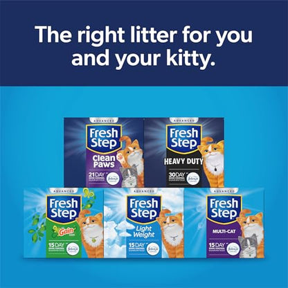 Fresh Step Clean Paws Cat Litter with Febreze Freshness, Advanced Multi Cat Low Tracking Clumping Litter, 37 lbs. (2 x 18.5 lb. Box)