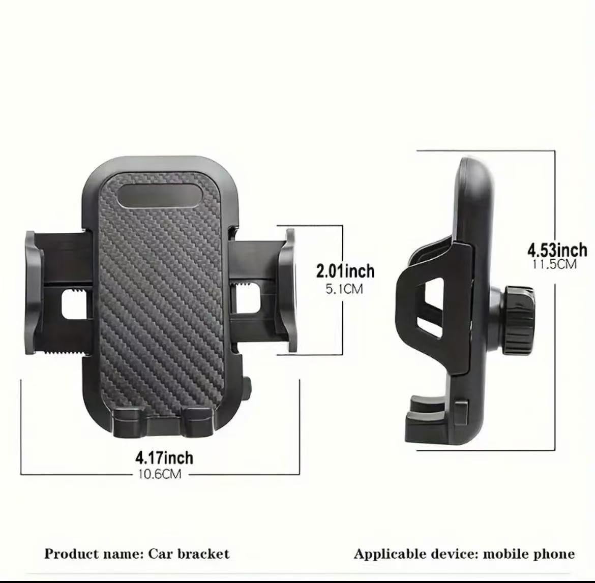 Generic Car Phone Holder Mount - Adjustable, Lightweight, Non-Slip, Rust Resistant, Rotatable Vent Mount for Smartphones, Compatible with iPhone 16/16 Pro/15/14/13, Galaxy, Google Pixel etc.