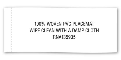 DII Everyday, Easy to Clean Indoor/Outdoor Woven Vinyl Double Border Placemats, 13x18, Tango Red - Set of 6