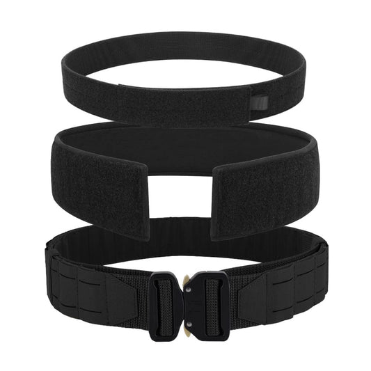 KRYDEX Tactical Battle Belt 2 Inch Quick Release MOLLE Range Belt with Inner Belt and Padded Anti-Slip Pad Inner (Upgraded Belt Black,S)