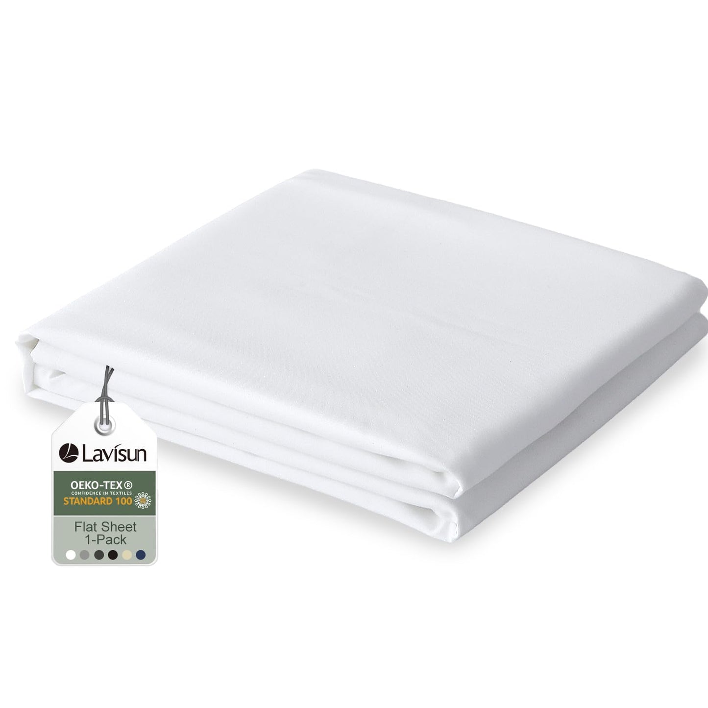 Lavisun Queen Flat Sheet, 1 Pack White Queen Bed Sheet Only - Brushed Microfiber Top Sheets for Hotel, Dorm, Ultra Soft & Breathable - Wrinkle-Free - Easy Care - Single Flat Sheet