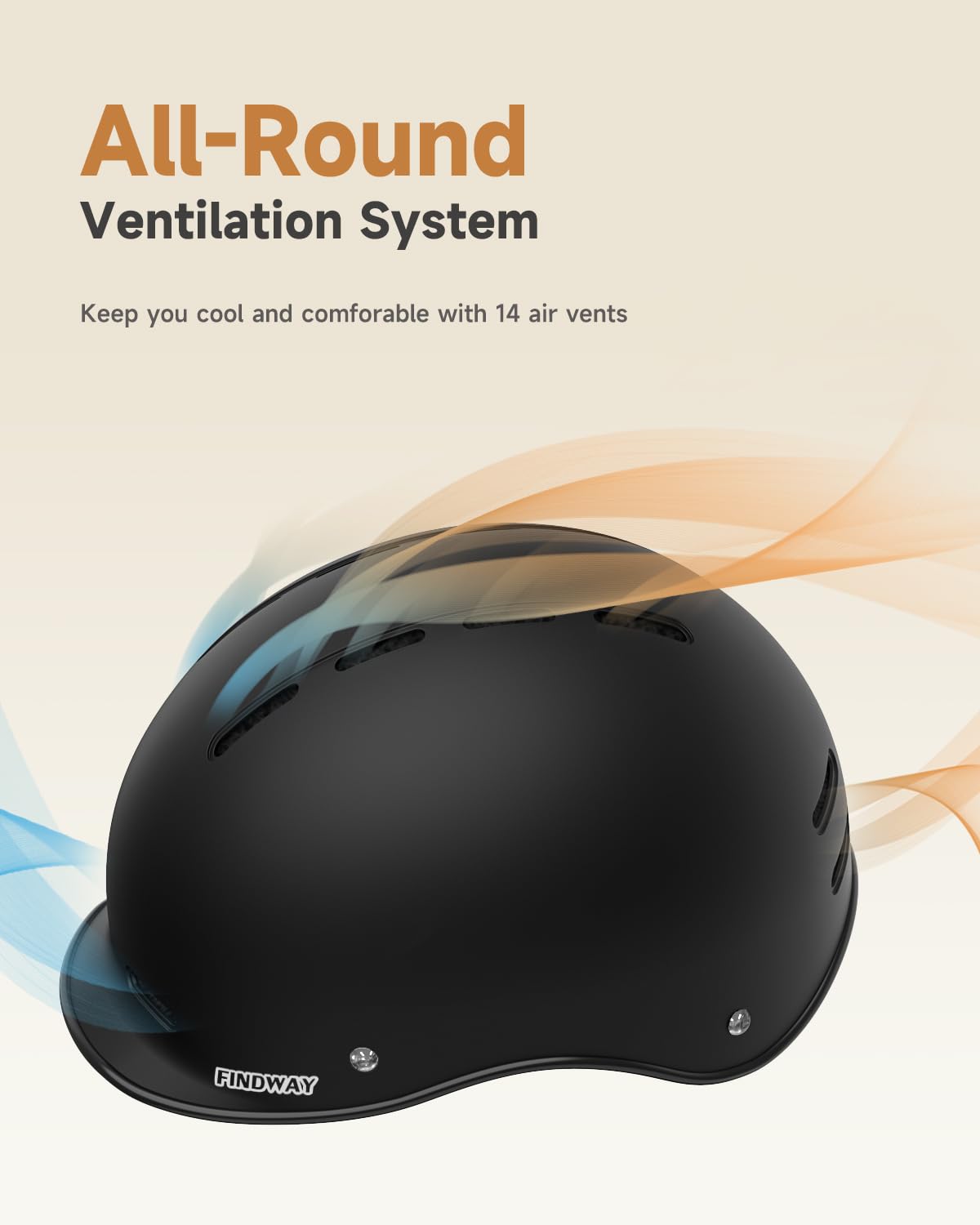 Findway Pro Bike Helmet for Adults,Adjustable Cycling Helmet for Men & Women [Safety Certified] Bicycle Helmet for Commuting, Road Biking, Skating with Adjustable Dial