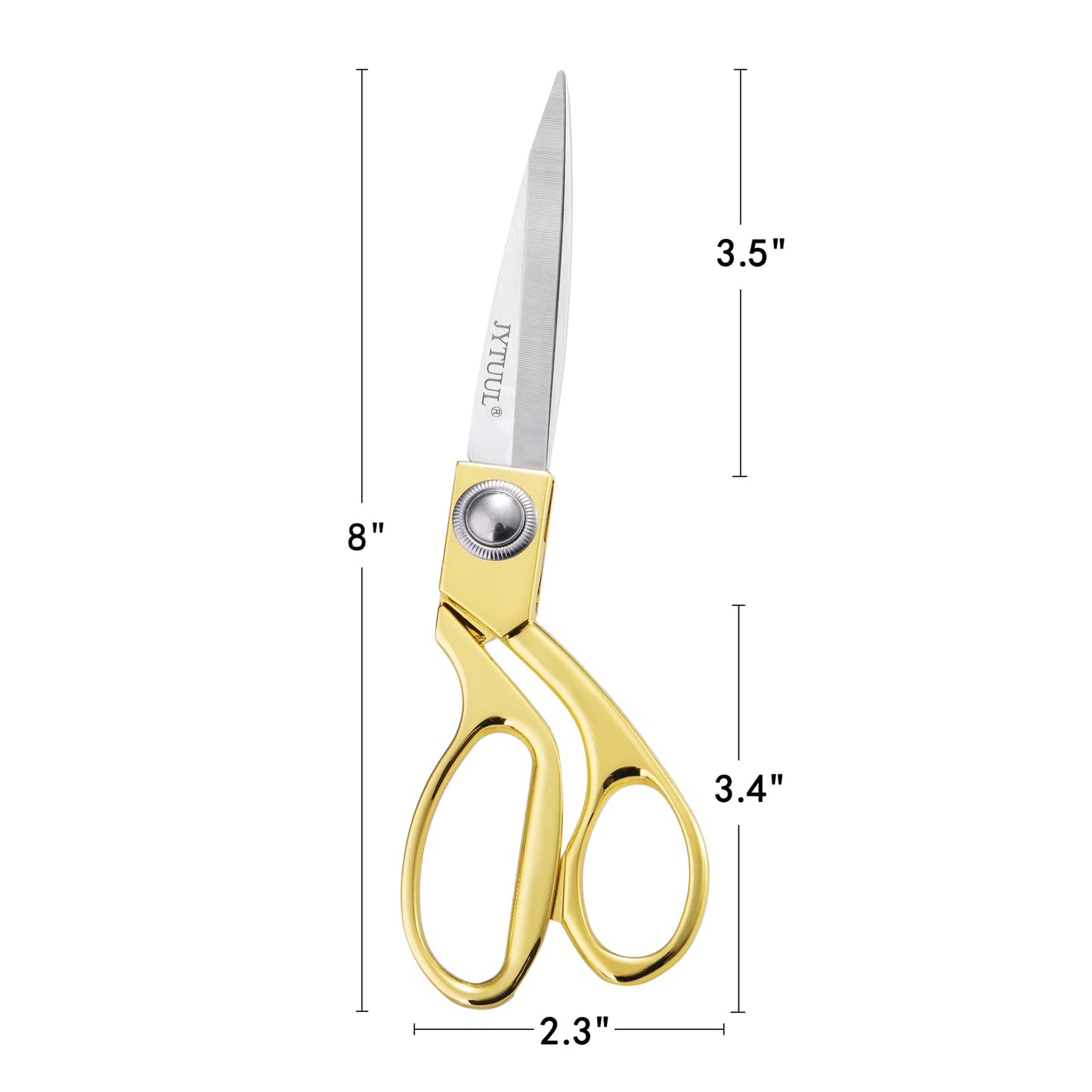 JYTUUL Professional Heavy Duty Tailor Scissors, Sharp Stainless Steel 8" Gold Dressmaker Shears Multipurpose Fabric Scissors Sewing Dressmaking Craft Scissors for Office and Home