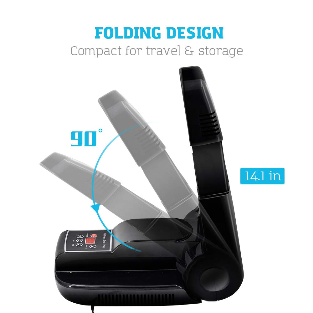 DR.PREPARE Boot Dryer Shoe Dryer Ozone, Glove Dryer & Boot Warmer with Heat Blower, Adjustable Rack and Timer, Folding Design & Quick Drying for Shoes, Gloves, Hats, Socks, Ski Boots (Ozone)