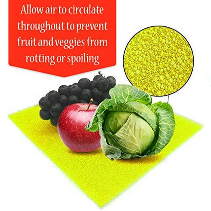 Dualplex® Fruit & Veggie Life Extender Liner for Fridge Refrigerator Drawers, 12 x 15 Inches (6 Pack) – Extends The Life of Your Produce Stays Fresh & Prevents Spoilage, (Yellow)