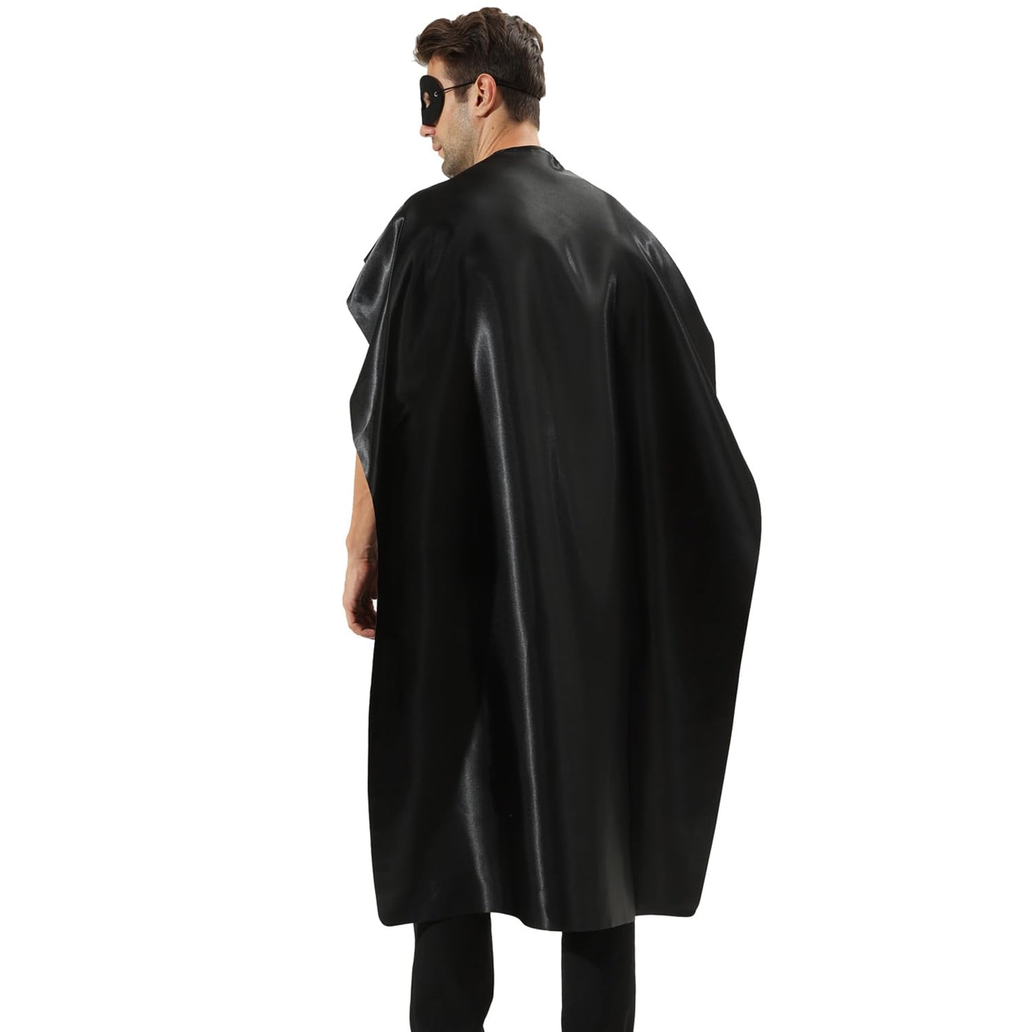 Kidsfere Adults Superhero Cape and Mask for Man Woman Halloween Vampire Cape Costume (BLACK)