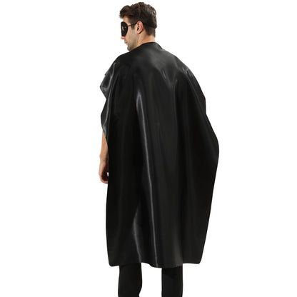 Kidsfere Adults Superhero Cape and Mask for Man Woman Halloween Vampire Cape Costume (BLACK)