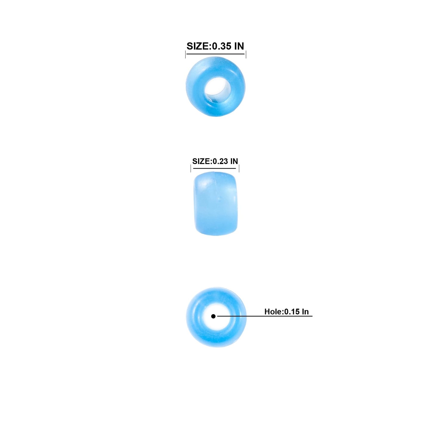 Gxueshan 1000 Pcs Acrylic 9 Color Pony Beads 6x9mm Bulk Glow in The Dark for Necklace, Friendship Bracelet Making, Hair Braids Kandi