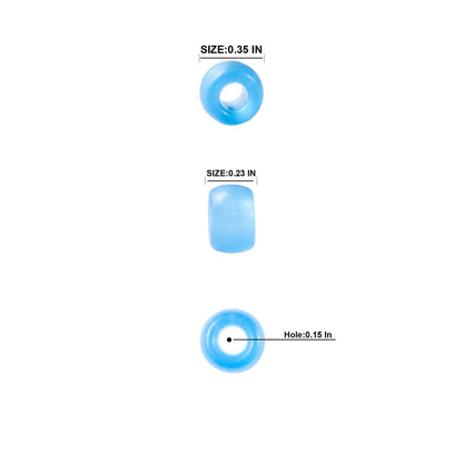 Gxueshan 1000 Pcs Acrylic 9 Color Pony Beads 6x9mm Bulk Glow in The Dark for Necklace, Friendship Bracelet Making, Hair Braids Kandi