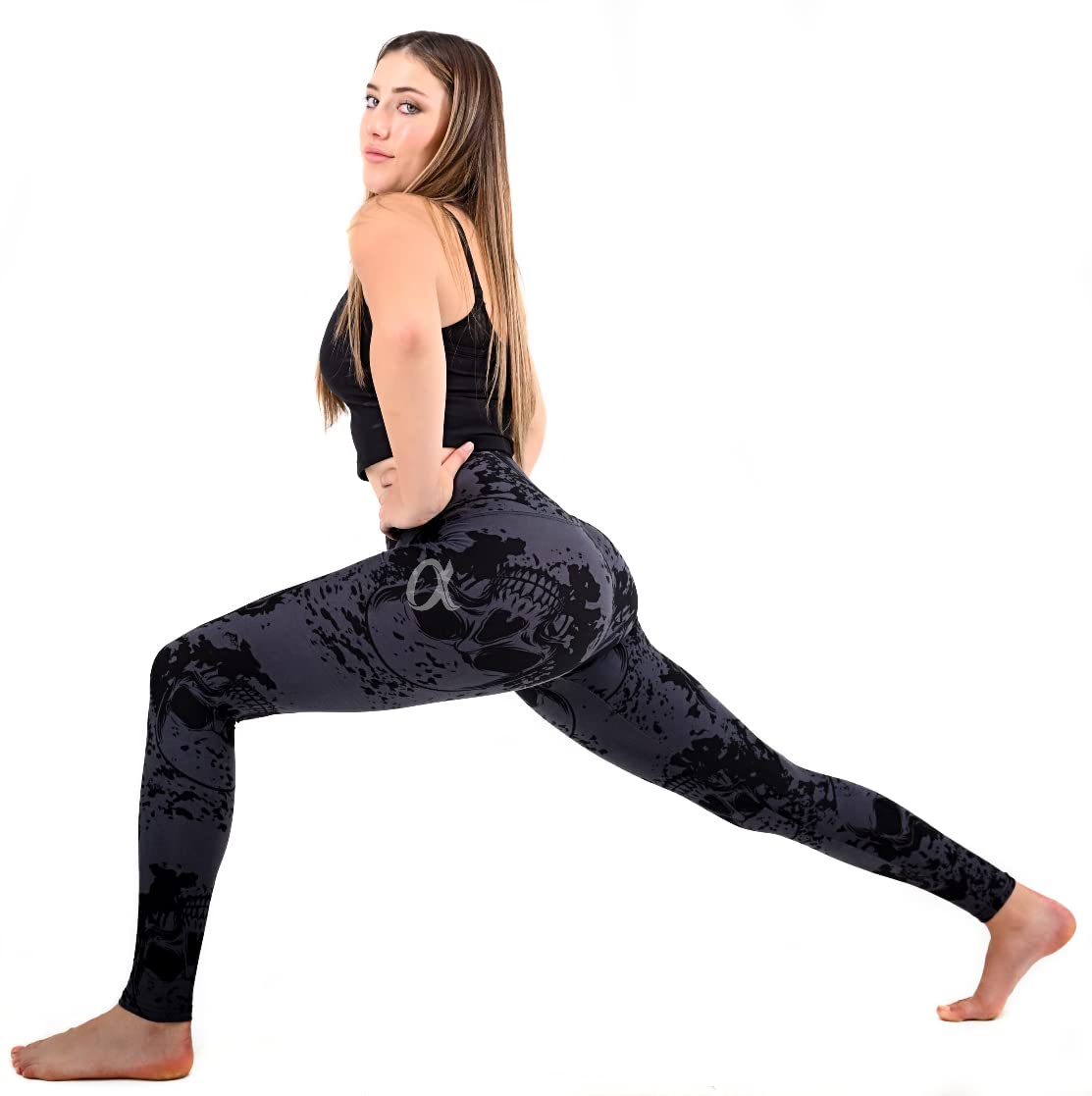 COMFY FOREVER Black Skulls Regular Plus Size Leggings Full Length Brushed Printed Leggings for Women