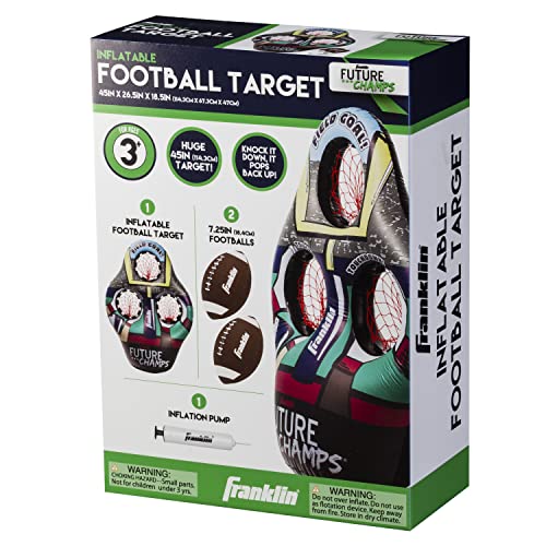 Franklin Sports Kids Football Target Toss Game with 3 Target Holes - 2 7.25" Footballs Included with Pump - 45" Tall