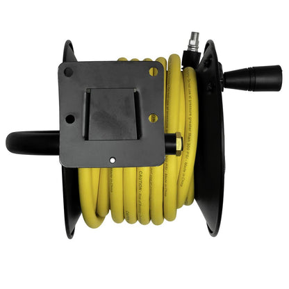 DEWALT Manual Air Hose Reel, 3/8 in. x 50 ft. Oil and Kink Resistant Air Hose with 4 ft. Lead, Essential Home Improvement Tool for Efficient Hose Management and Connectivity