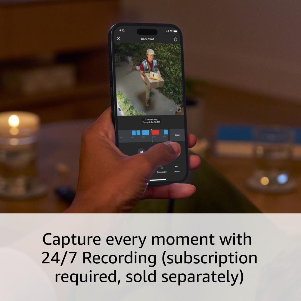 Introducing Ring Outdoor Cam Plus, Plug-In — Wide-Angle 2K Video with Ring Vision, Low-Light Sight for full-color night vision, Mount-anywhere versatility, White