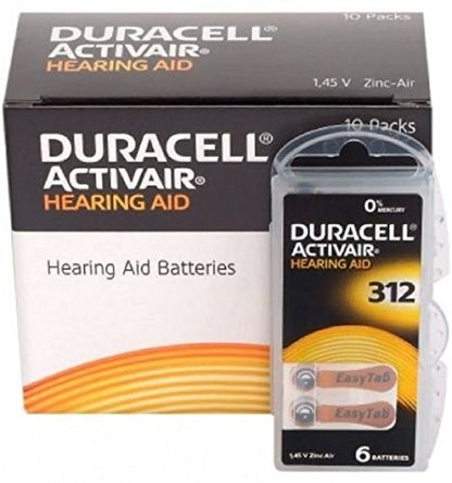 Duracell Hearing Aid Batteries Size 312, 60 Count (Pack of 1) batteries