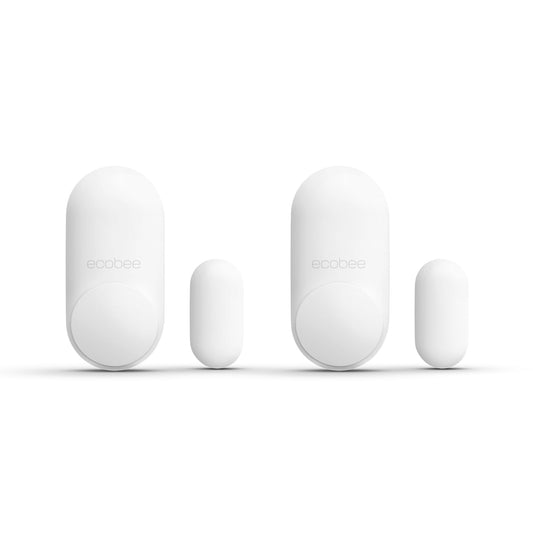 ecobee Smart Sensor for Doors & Windows 2 Pack - Wifi Contact Sensor for Home Security, Energy Savings - Compatible with Smart Thermostats - Temperature sensor, white