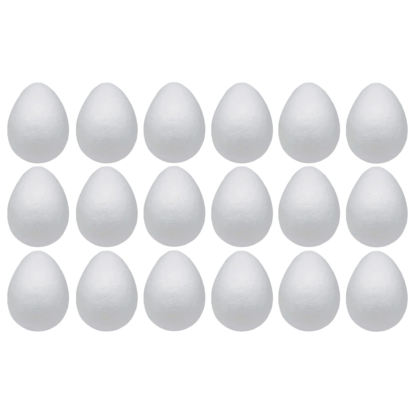 Crafjie Foam Eggs 18pcs 4 Inch (10cm) White Craft Polystyrene Eggs Smooth for Spring Easter Halloween Christmas Holiday Crafts Making Handmade DIY Painting School Projects