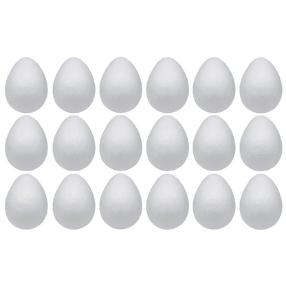 Crafjie Foam Eggs 18pcs 4 Inch (10cm) White Craft Polystyrene Eggs Smooth for Spring Easter Halloween Christmas Holiday Crafts Making Handmade DIY Painting School Projects