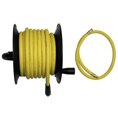 DEWALT Manual Air Hose Reel, 3/8 in. x 50 ft. Oil and Kink Resistant Air Hose with 4 ft. Lead, Essential Home Improvement Tool for Efficient Hose Management and Connectivity