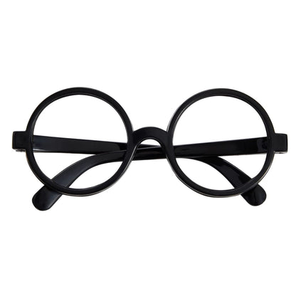 24 Pack Nerd Glasses Party Supplies, Round Black Wizard Glasses for Cosplay Costumes