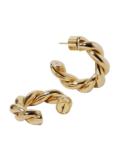 Jennifer Fisher, Twisted Lilly 10K Gold-Plated Huggie Earrings, Gold, Huggie