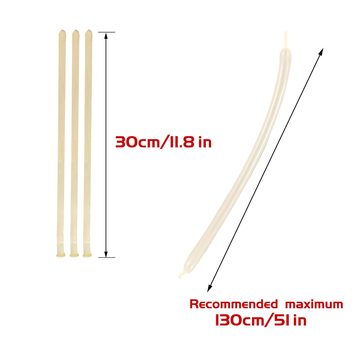 KAWKALSH 260 Clear Long Balloons for Animals, Thickening Skinny Latex Twisting for Arch Modeling Magic Clown Birthday Wedding Party Decorations 100pcs