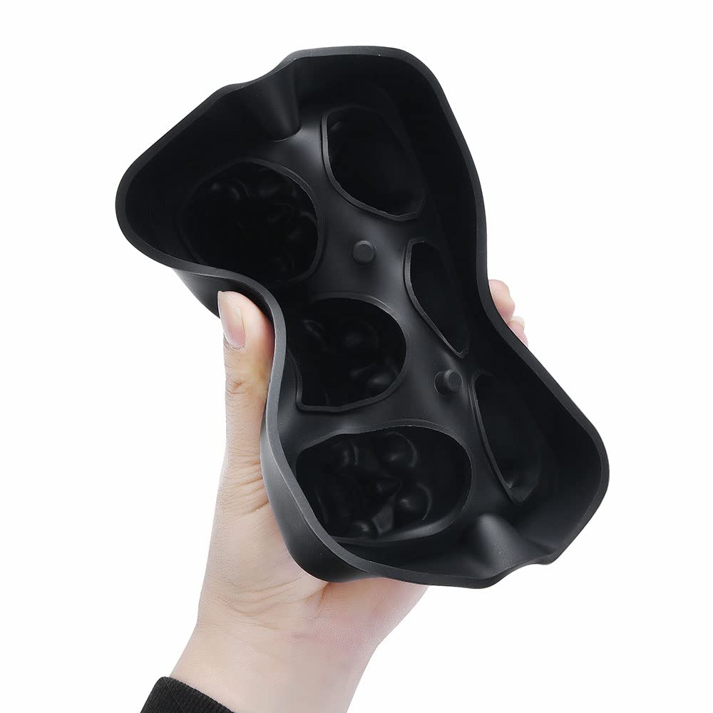 Large Skull Ice Cube Mold Silicone Ice Cube Tray with Transparent lid, A Set of 6 Flexible Silicone Ice Maker, Ice Trays for Freezer for Whiskey, Cocktails, Champagne and Drinks