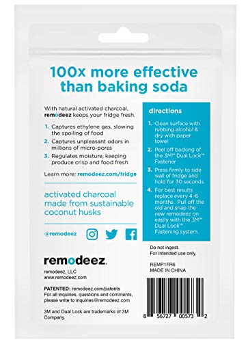 remodeez Refrigerator Deodorizer and Odor Eliminator, Activated Charcoal Bags, Charcoal Air Purifiers, Odor & Moisture Absorber