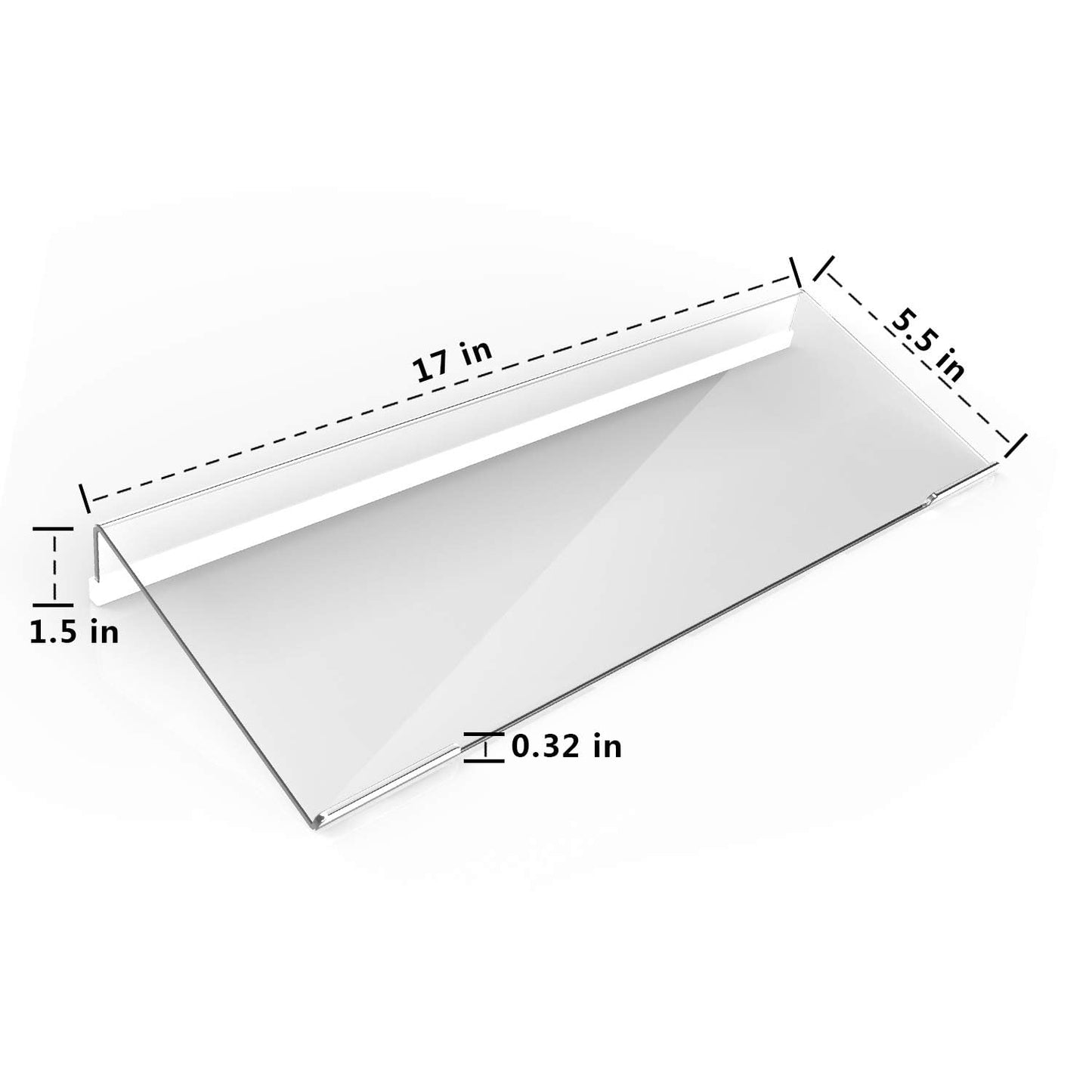 Richboom Clear Acrylic Tilted Computer Keyboard Holder for Easy Ergonomic Typing, Upgraded Version, Keyboard Stand with Silicone Anti-Slip Case for Office Desk, Home, School, Clear