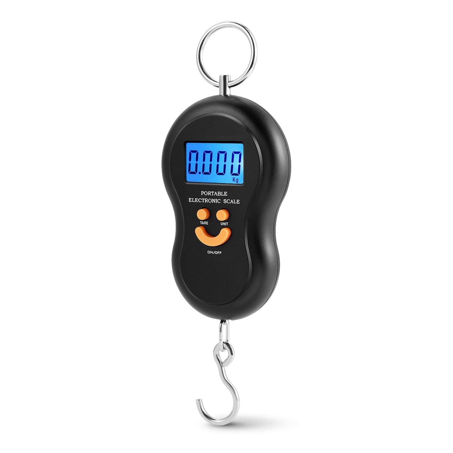 Flexzion Portable Luggage Weight Scale - 110lb/50kg Weight Capacity Luggage Scale Travel Digital with Backlit LCD Display, Handle, & Hook for Bags & Fishing - AAA Batteries Included