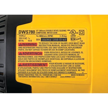 DEWALT Double Bevel Sliding Miter Saw, 12-inch, Compound (DWS780)
