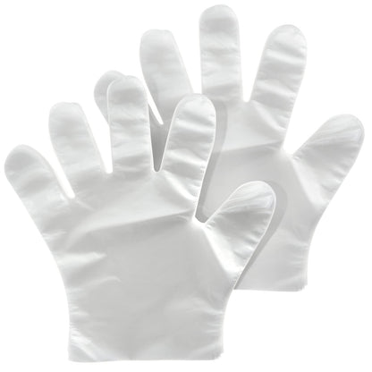Juvale 100-Pack Transparent Plastic Disposable Food-Safe Gloves for Cooking, Kitchen Prep, Baking, and Food Handling (One Size Fits Most, Clear) - Plastic Gloves