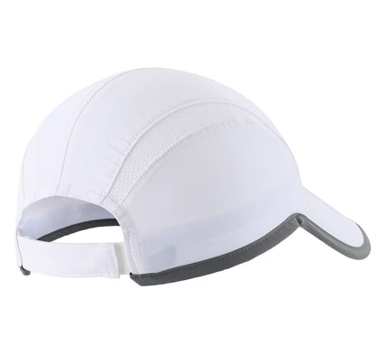 Connectyle Foldable Mesh Sports Cap with Reflective Stripe Breathable Sun Runner Cap (White)