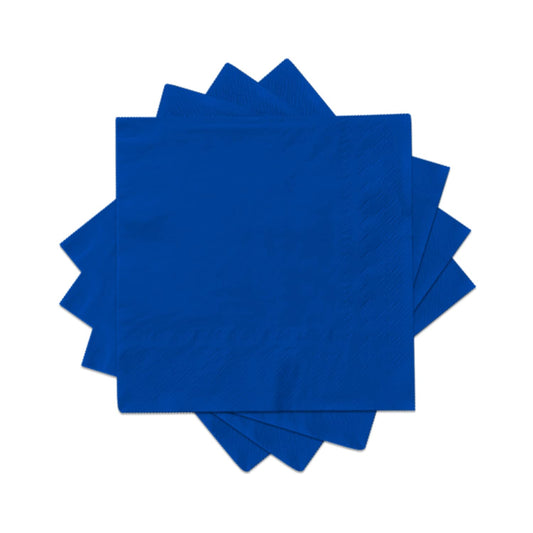 Cocktail Napkins 3-ply 80PCS Blue Beverage Napkin Disposable Paper Cocktail Napkins Dinner Napkins for Birthday Graduation Party Restaurant Bar Picnic